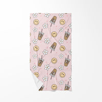 Ice Coffee and Smiles Beach Towel